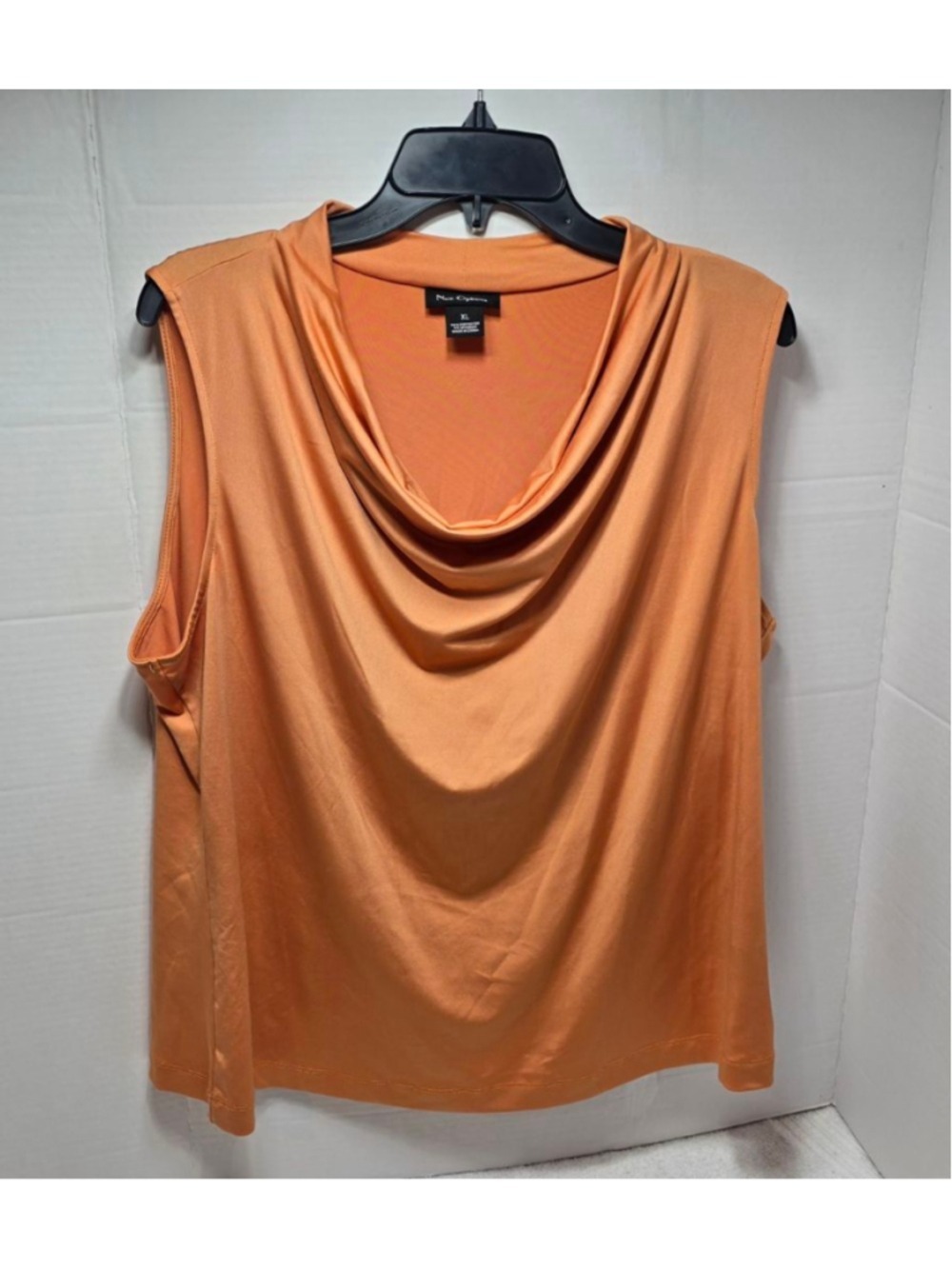 Women's Nue Options Orange Cowl Neck Tank Top Plus Size XL